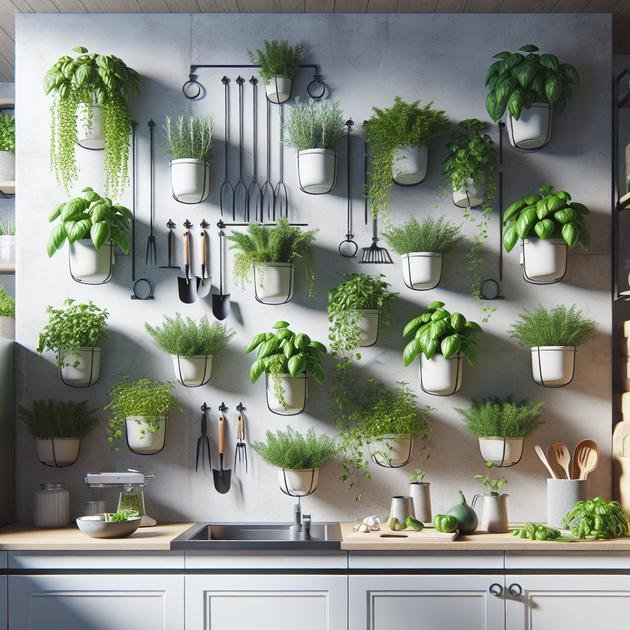 materials to build your kitchen herb wall