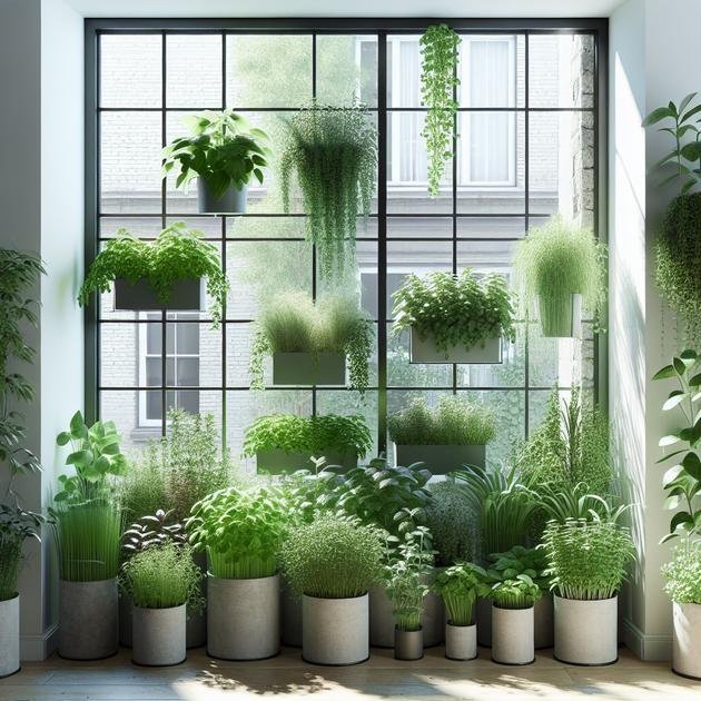 Containers and pots suitable for herbal gardens