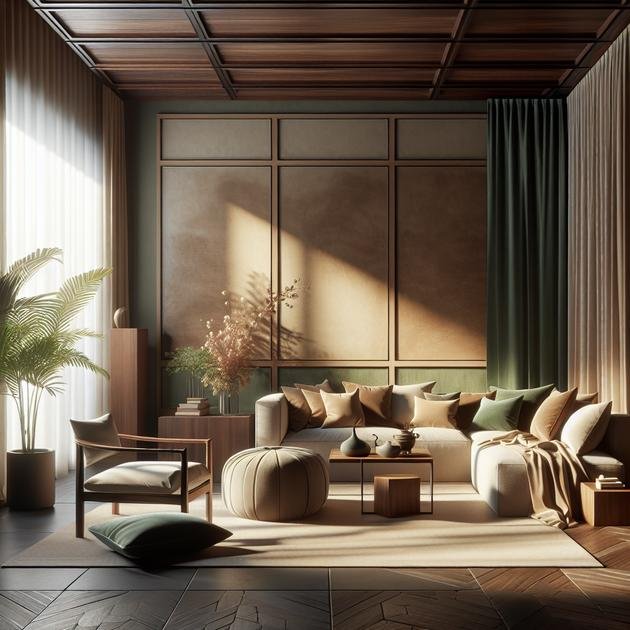 furniture choices that complement earth tones