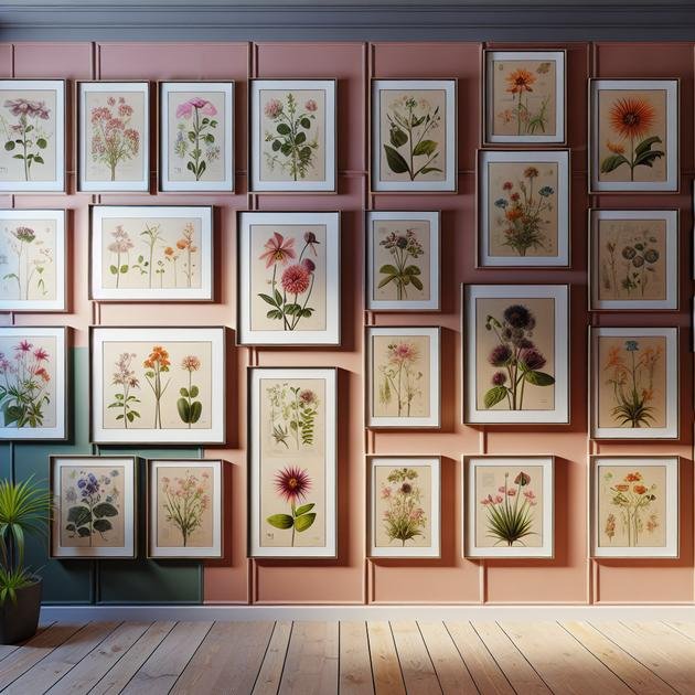 how to frame and hang botanical prints creatively