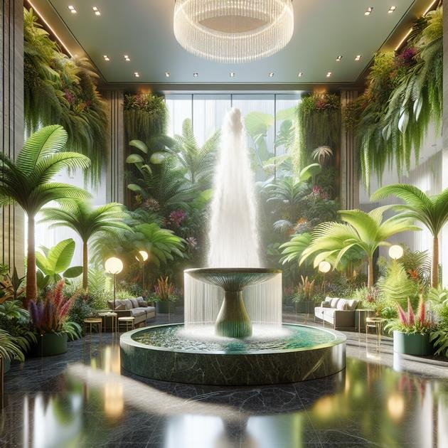 materials commonly used in indoor water decor